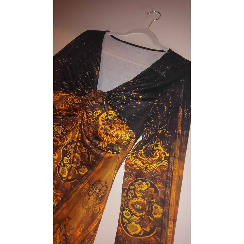 SEXY BOHO COPPER AND EARTH FLOWING SHIRT